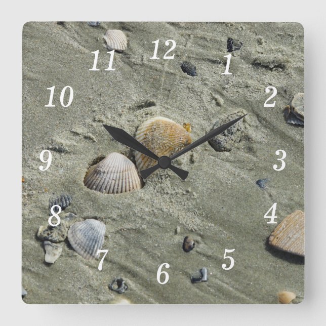 Seashells And Sand Wall Clock (Front)