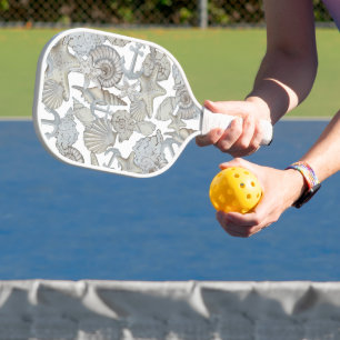 Seashells And Ship Anchor Treasure Hunt Fun Pickleball Paddle