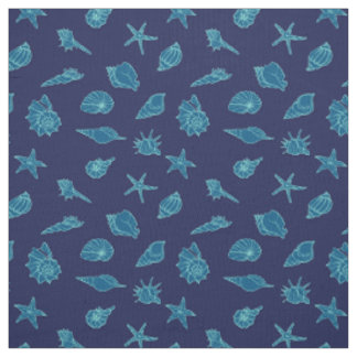 seashells and starfish fabric