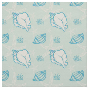 seashells and starfish fabric