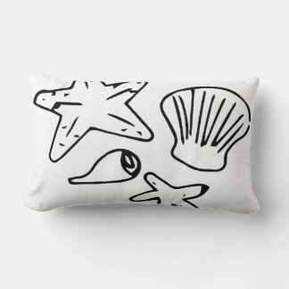 Seashells and starfish lumbar cushion