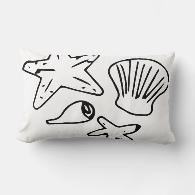 Seashells and starfish lumbar cushion (Front)