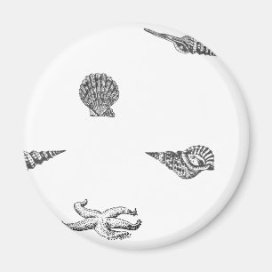 Seashells and Starfish pattern Magnet
