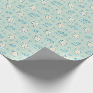Seashells and starfish wrapping paper
