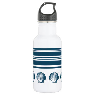 Seashells and stripes 532 ml water bottle