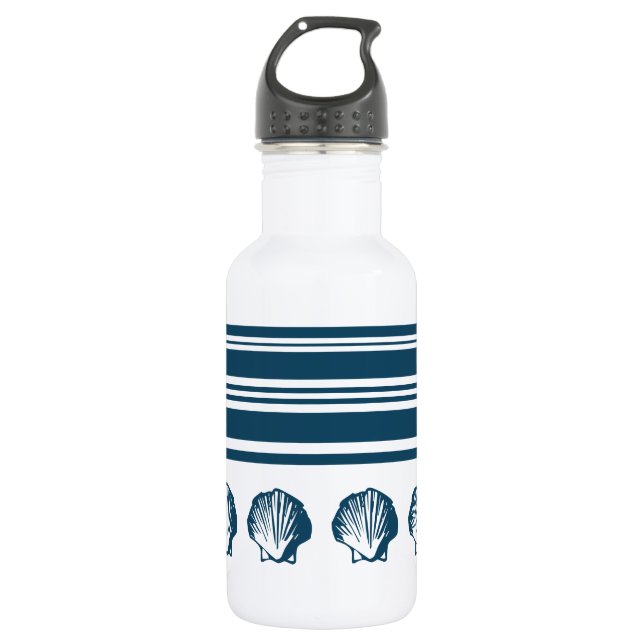 Seashells and stripes 532 ml water bottle (Front)