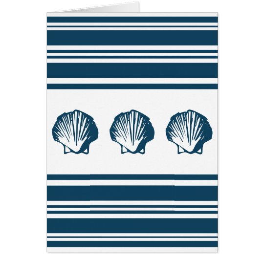 Seashells and stripes card