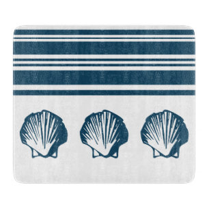 Seashells and stripes cutting board