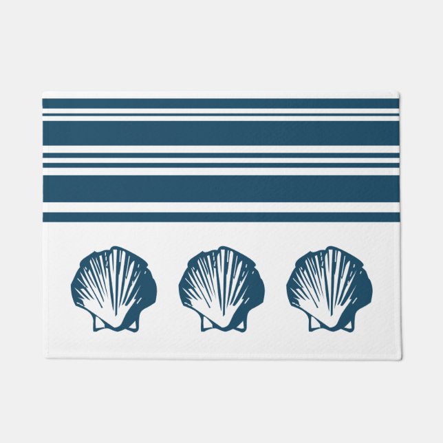 Seashells and stripes doormat (Front)