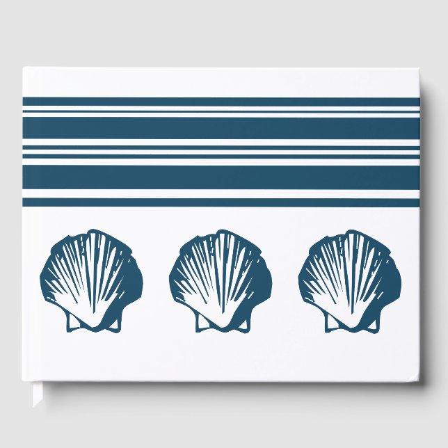 Seashells and stripes guest book (Front)