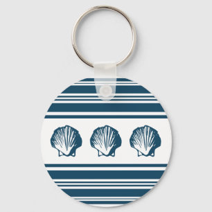 Seashells and stripes key ring