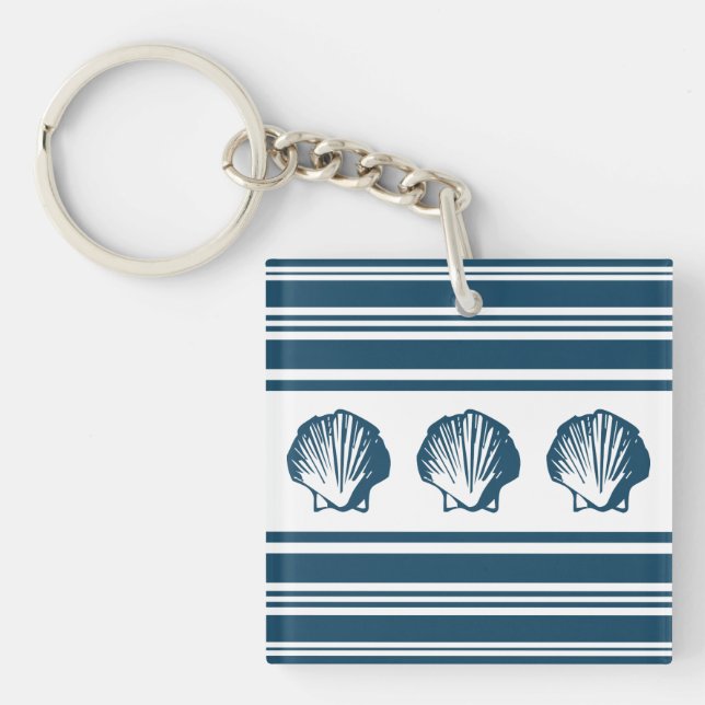 Seashells and stripes key ring (Front)