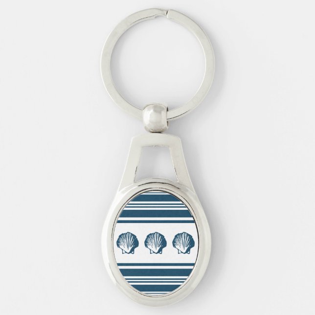 Seashells and stripes key ring (Front)