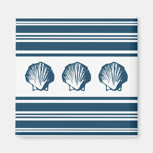 Seashells and stripes magnet