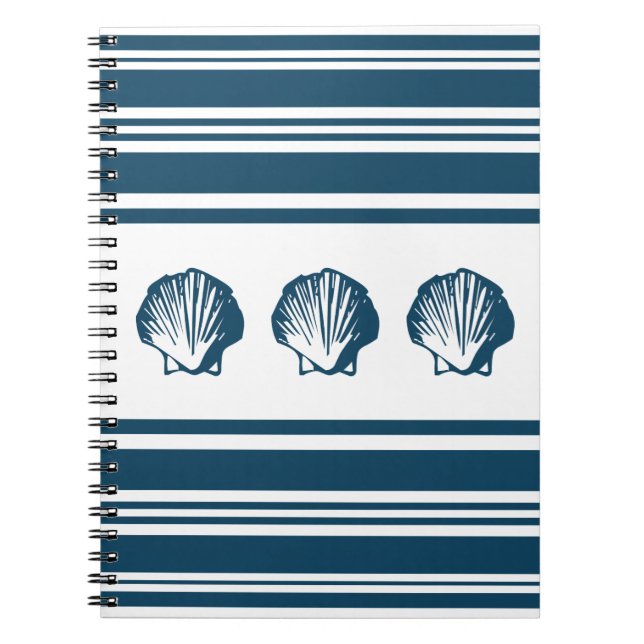 Seashells and stripes notebook (Front)