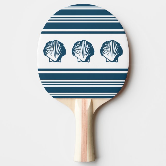 Seashells and stripes ping pong paddle (Front)