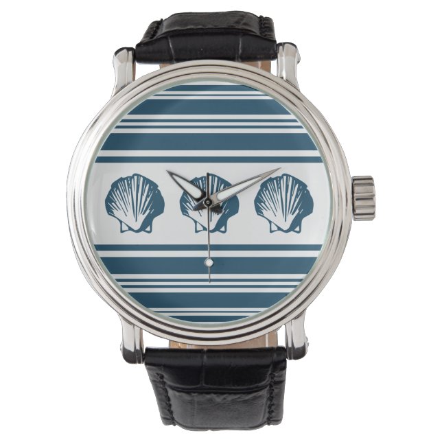 Seashells and stripes watch (Front)
