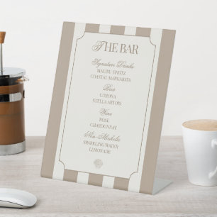 Seashells and Wedding Bells Bachelorette Bar Menu Pedestal Sign