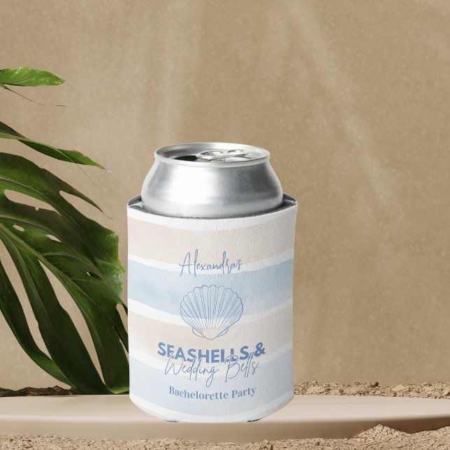 Seashells and Wedding Bells Bachelorette Can Cooler (Creator Uploaded)