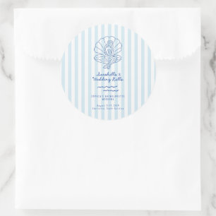 Seashells and Wedding Bells Bachelorette  Classic Round Sticker
