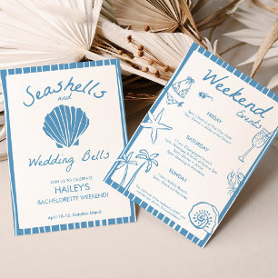 Seashells and Wedding Bells Bachelorette  Invitation