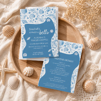 Seashells and Wedding Bells Bachelorette Itinerary Invitation