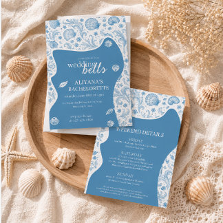 Seashells and Wedding Bells Bachelorette Itinerary Invitation