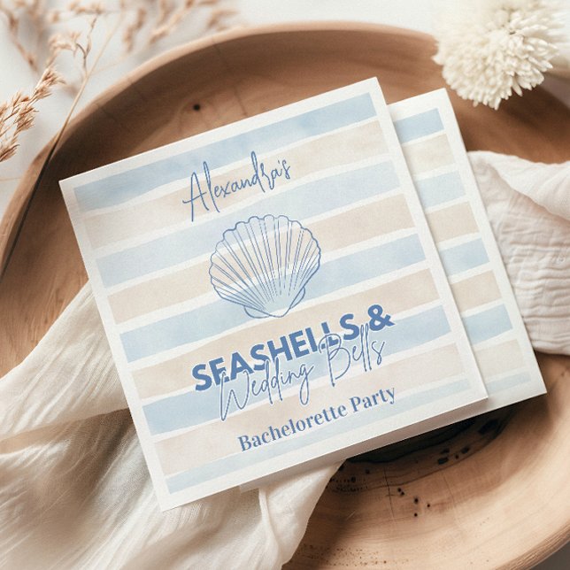 Seashells and Wedding Bells Bachelorette Napkin (Creator Uploaded)