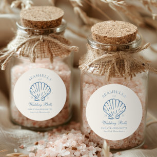 Seashells and Wedding Bells Bachelorette Party Classic Round Sticker