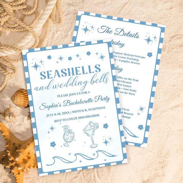 Seashells and Wedding Bells Bachelorette Party Invitation (Creator Uploaded)