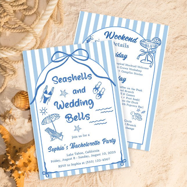 Seashells and Wedding Bells Bachelorette Party Invitation (Creator Uploaded)