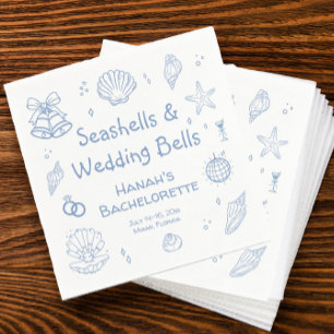 Seashells and Wedding Bells Bachelorette Party Napkin
