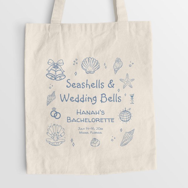 Seashells and Wedding Bells Bachelorette Party Tote Bag (Creator Uploaded)