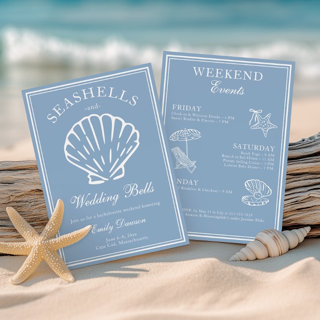 Seashells and Wedding Bells Bachelorette Weekend Invitation (Creator Uploaded)