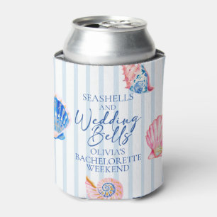 Seashells and Wedding Bells Coastal Bachelorette Can Cooler