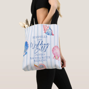 Seashells and Wedding Bells Coastal Bachelorette Tote Bag