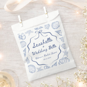 Seashells and Wedding Bells Coastal Bridal Shower Favour Bag