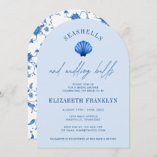 Seashells and Wedding Bells Coastal BRIDAL SHOWER Invitation