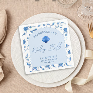 Seashells and Wedding Bells Coastal BRIDAL SHOWER Napkin