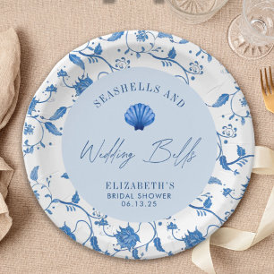 Seashells and Wedding Bells Coastal BRIDAL SHOWER Paper Plate