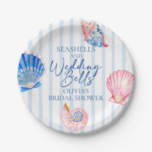 Seashells and Wedding Bells Coastal Bridal Shower Paper Plate
