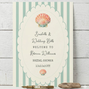 Seashells and Wedding Bells Coastal Bridal Shower Poster