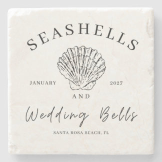 Seashells and wedding bells coaster
