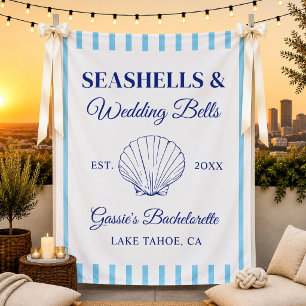 Seashells and Wedding Bells Custom Bridal Shower Tapestry