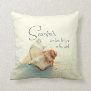 Seashells are Love Letters Quote Pillow