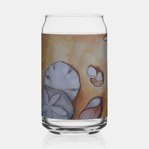 Seashells at the Seashore Can Glass