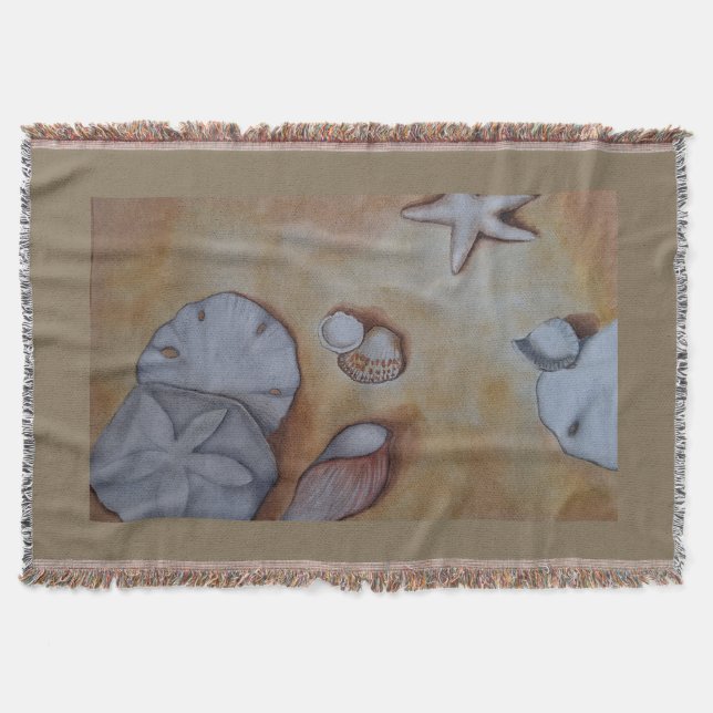 Seashells at the Seashore  Throw Blanket (Front)