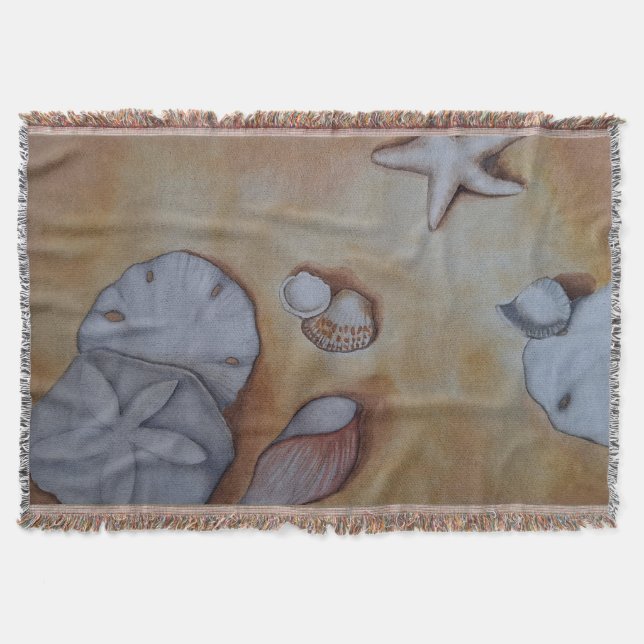 Seashells at the Seashore  Throw Blanket (Front)