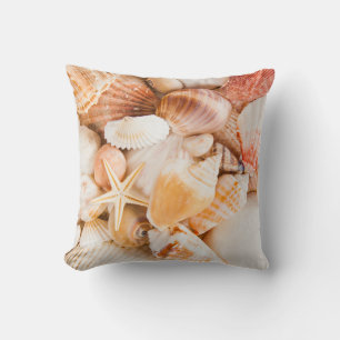 Seashells background: marine theme. cushion