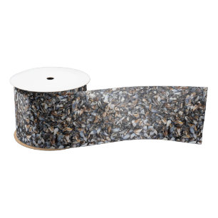 Seashells background satin ribbon
